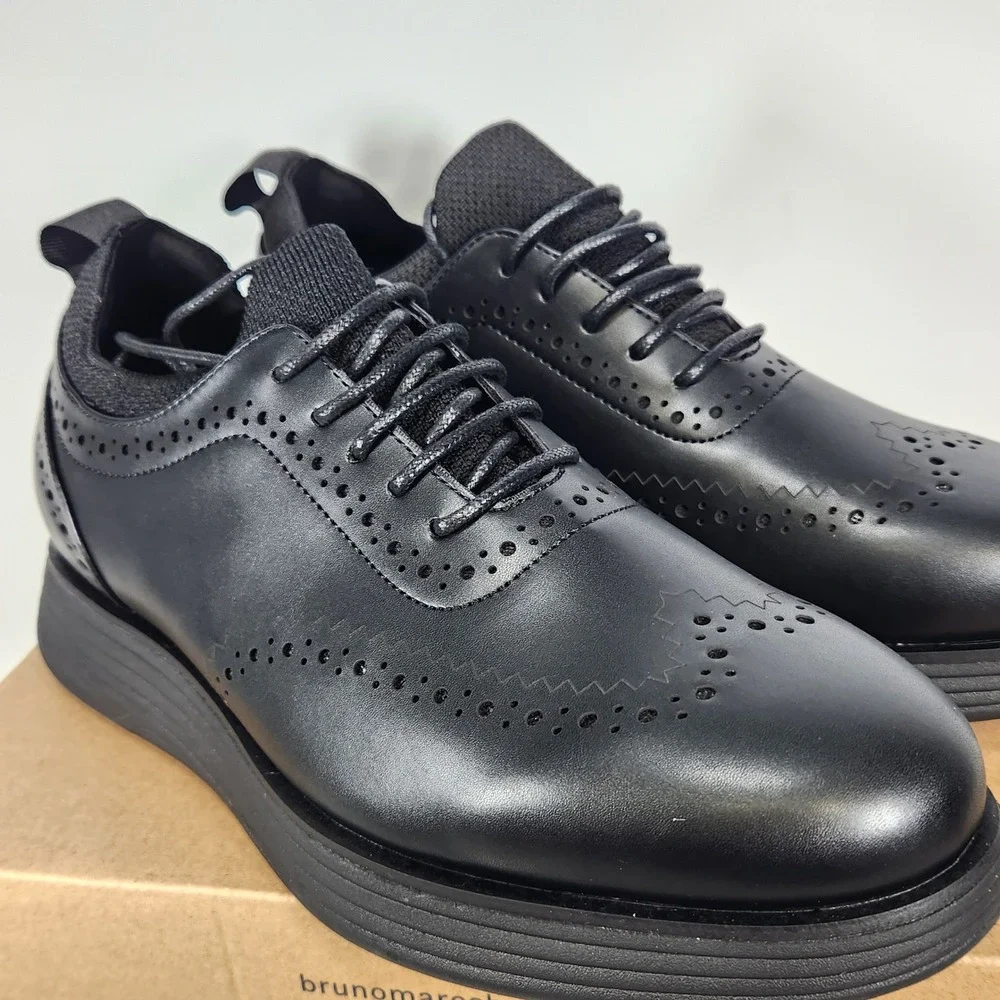 Bruno Marc Oxford Sneakers Mens Size 8 All Black Wingtip Brogue Hybrid Shoes